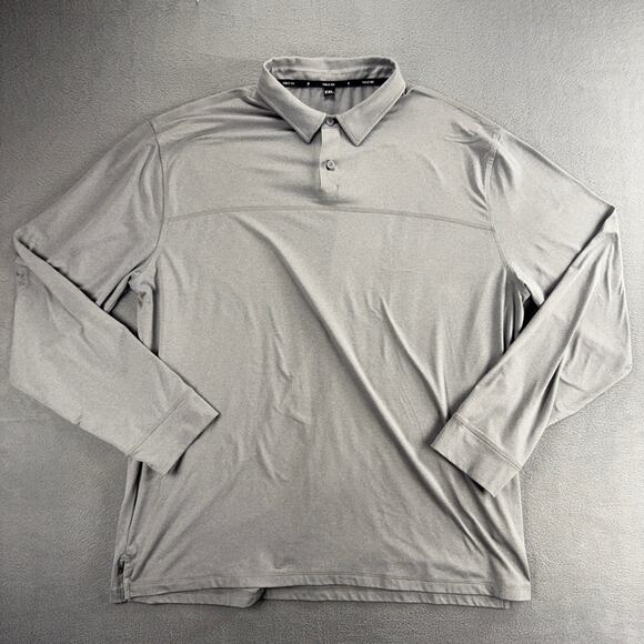Public Rec Polo Shirt Mens 2XL XXL Light Gray Long Sleeve Elevate Stretch - Picture 1 of 9